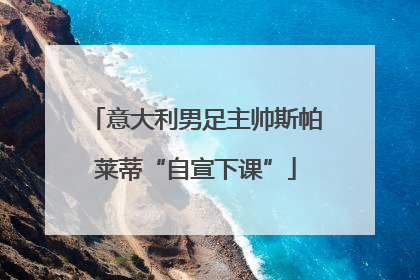 意大利男足主帅斯帕莱蒂“自宣下课”